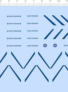 75549 1/64 STATE TROOPER 车身蓝色条纹拉花模型车欧洲车牌现货