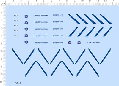 75549 1/64 STATE TROOPER 车身蓝色条纹拉花模型车欧洲车牌现货