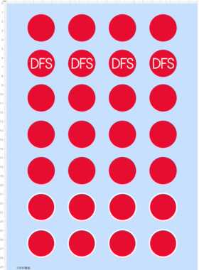 73895模型水贴 圆圈 日本国旗 DFS 红圈 红色 模型水贴 现货
