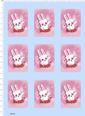 68508整版胶兔子照片水贴玫瑰红圣诞节纸模模型水贴纸定做订做