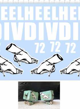 66756整版胶HEEL DIV SQUARE2高跟鞋72号比例模型剪纸水贴纸定做