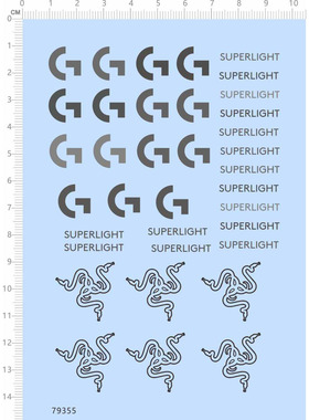 79355整版水贴蛇纹SUPERLIGHT鼠标模型定制打印2403可撕膜不干胶