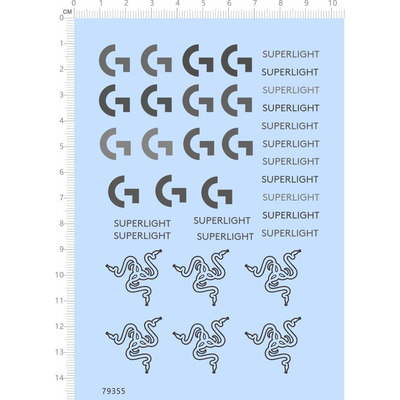 79355整版水贴蛇纹SUPERLIGHT鼠标模型定制打印2403可撕膜不干胶
