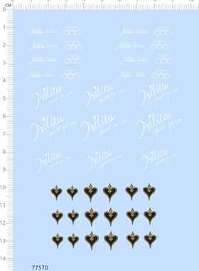 77570整版胶 无比例 AILILU 葵扇扑克牌模型水贴定制打印2402