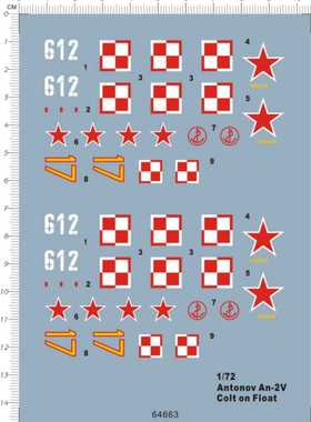 64663 1/72 Antonov An-2V Colt on Float 安-2水上运输机水贴1