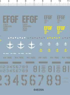 64839A-A4616 PG RX-79(G) gd水贴water decal custom made1