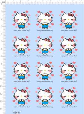 68647整版胶hello kitty凯蒂猫happy world kindness day鼠标水贴