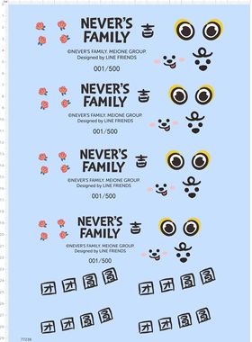 77238团团圆圆NEVERS FAMILY吉玫瑰花手办模型眼睛水贴定制现货