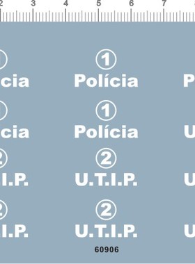 60906-606# police车 policia 编号车号 utip 模型玩具车水贴