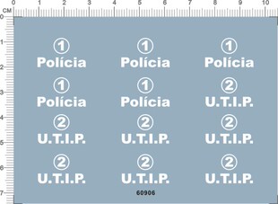 60906-606# police车 policia 编号车号 utip 模型玩具车水贴现货