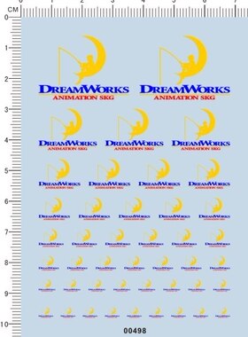 00498-A1505 梦工厂DreamWorks Animation SKG 模型车水贴纸