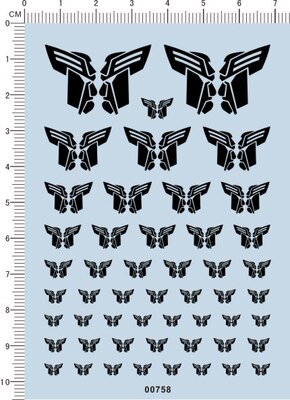 00758 变形 模型车水贴纸1