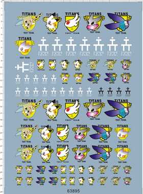 63895 AOZ TITANS Logo 泰坦斯兔子团gd水贴纸A4纸2