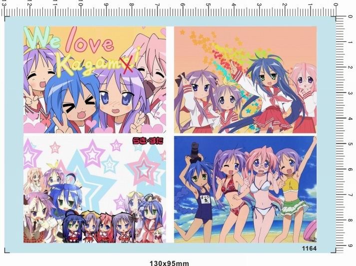 1164整版胶幸运星Luck Star LuckStar动漫人物痛车痛机剪纸水贴纸