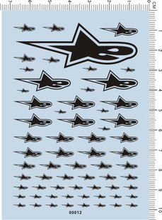 00012 整版水贴 E 魔鬼鱼精子蝌蚪炮弹嘴巴模型水贴纸 现货