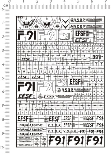 4931-@225 HG F91 Gundam 蓝色gd哈里森马丁金属贴111