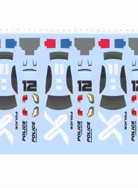 82229美国警车模型车儿童玩具车水贴INTERCERTOR可撕膜不干胶2405