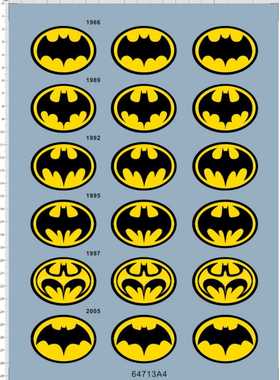 64713 BANMAN 蝙蝠侠徽章标志水贴纸 A4纸A5纸A6纸