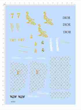 82053车钥匙扣水贴奢侈印花集m3m4足球星cr7刀锋bmw凯迪拉克2405