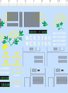 74389整版水贴 洛阳牡丹 混合动力新能源模型车水贴六月 现货