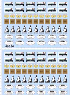 69566整版胶1/6割草机rose man lawn mower chu works标签水贴纸