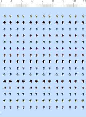 73651整版胶  高2.8mm 美少女 手办 眼睛 水贴