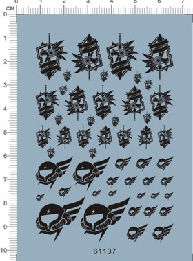 61137-501# HG 扎古老虎大魔独眼机独眼龙剑盾头盔gd水贴2