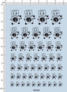 00729-108# -Super Pig 飞天少女猪事丁 模型车水贴纸