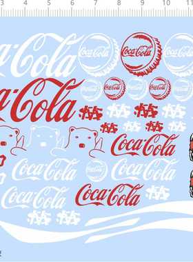 73481汽车模型车钥匙水贴整版胶 Coke 可口可乐 水贴纸