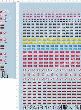 65245 1/10 danger caution捉鬼敢死队Ghostbusters危险警告水贴