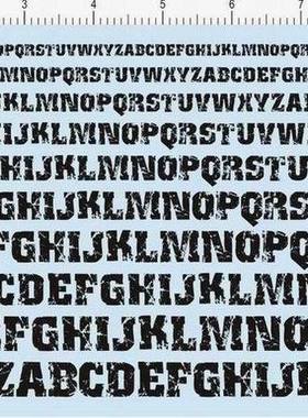 fonts 1-1-1E18 各种比例英文字母水贴纸