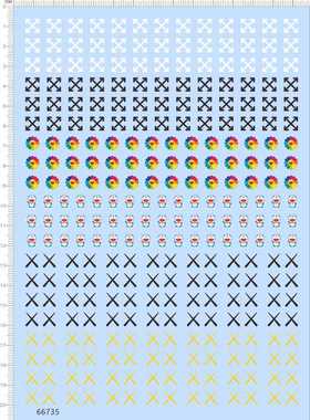 66735 独立胶眼睛水贴 kaikai kiki 哆啦A梦  向日葵 A5纸 量产