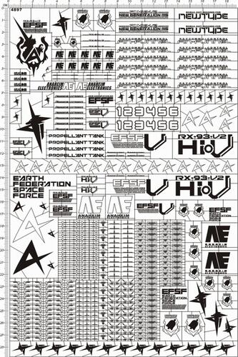 4897-PG RX-93-V2 hi-nu hi-v GUNDAM 1/72 gd金属贴纸