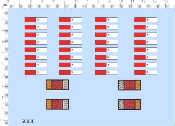 66880整版胶1/24车灯反光贴无反光效果拖头警告模型卡车剪纸水贴