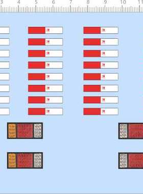 66880整版胶1/24车灯反光贴无反光效果拖头警告模型卡车剪纸水贴