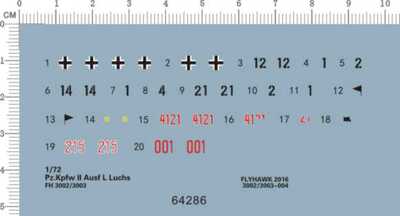 64286-A4218 整版胶 1/72 pz.kpfw ii ausf l luchs 模型水贴现货