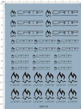64811A-A4518 CAMP LOGO 火焰模型水贴纸
