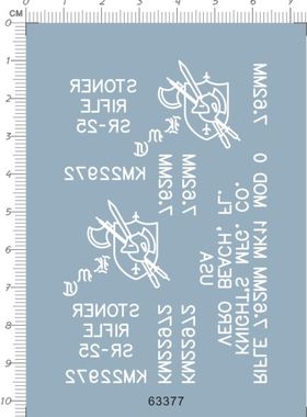 63377-7E20 stoner rifle sr-25 km22972 7.62mm mk11 mod 水贴