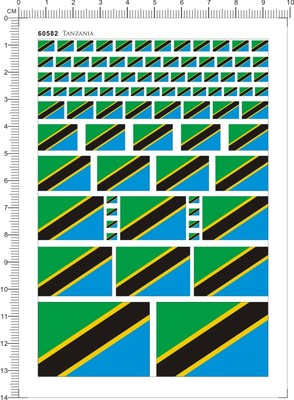 60582整版胶坦桑尼亚国旗Tanzania比例模型剪纸水贴纸定做订做