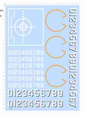 84037船舶模型停车坪数字舷号模型水贴可撕膜不干胶独立胶现货