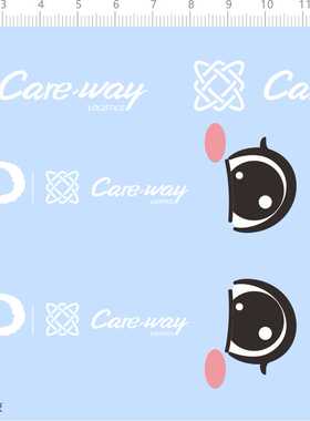 73206整版胶 Care-way兔子眼睛水贴打印diy 现货