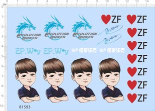 81593整版胶无比例Evolution Dower WP保罗沃克鼠标贴水贴纸模型