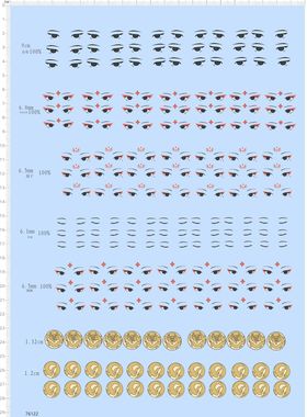 76122皇帝贵妓扇子和尚跳舞龙凤 整版水贴 手办娃娃眼睛水贴现货