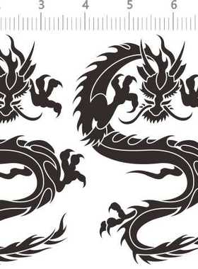 73379整版胶哑金哑银鼠标帖 龙纹 水贴纸 92X54mm烫金打印青龙