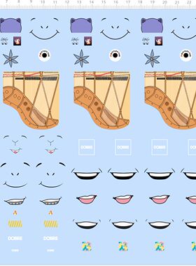 81239整版胶眼睛娃娃公仔mixtape fam dobre钢琴色彩水彩猫咪表情