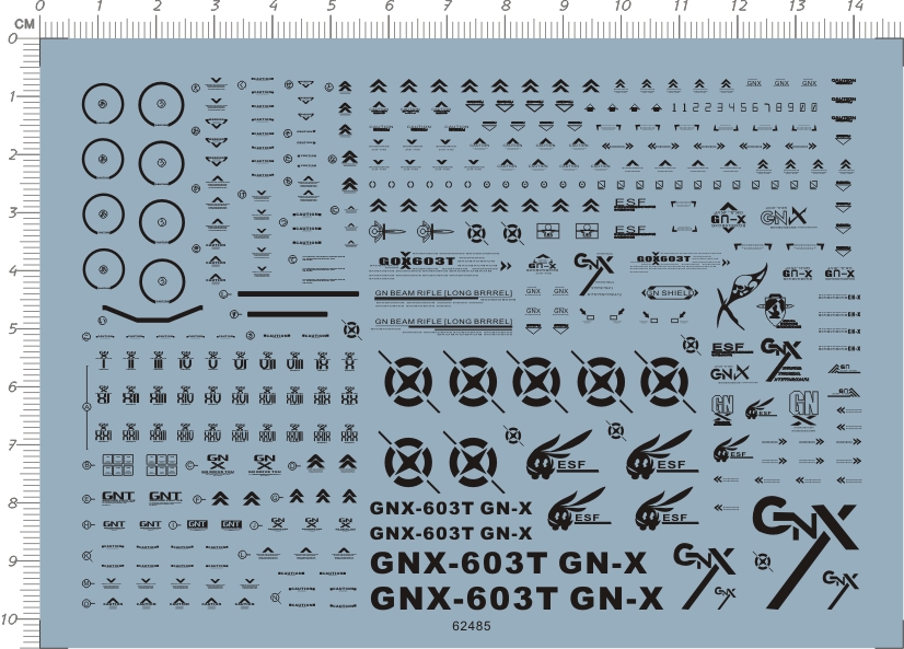 62485-5E18 HG GNX-603T GN-X 厄运式白虎星gd水贴111