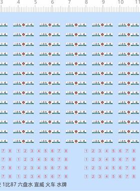 71194整版胶 1/87 六盘水 宣威 火车 水牌 水贴 现货