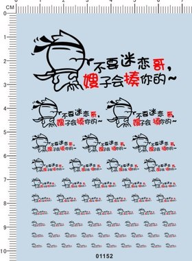 01152-703# 不要迷恋哥 嫂子会揍你的 模型车水贴纸