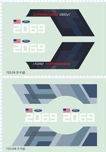 70539整版胶不干胶1/10 TRX4福特烈马ford performance美国旗2069