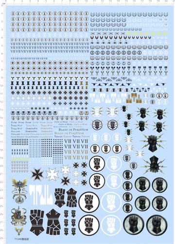 71246整版胶 Imperial Fists Legion Transfers 战棋模型水贴